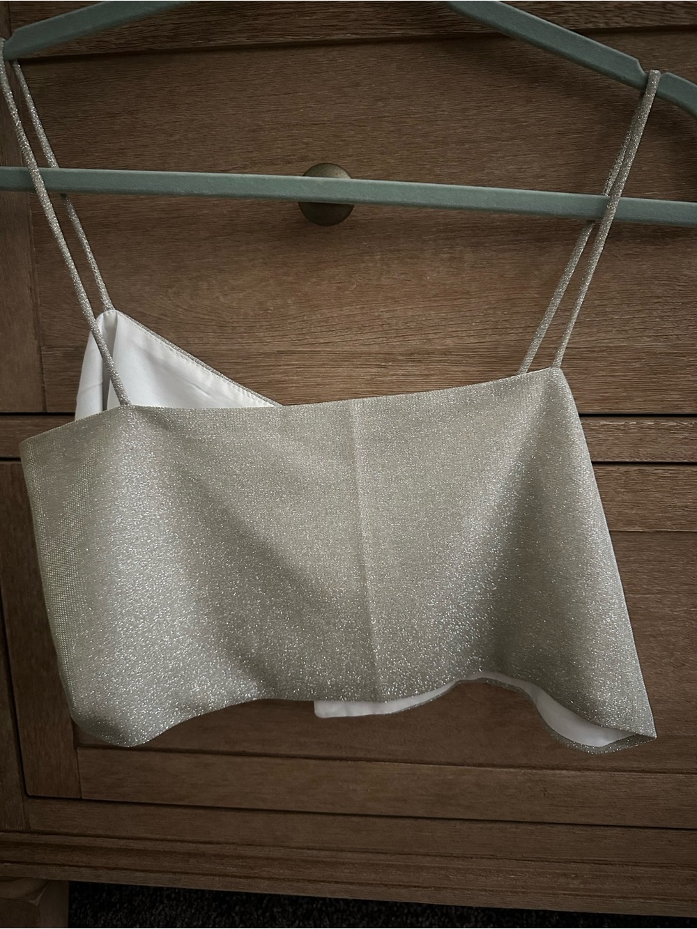 Sparkle Silver Crop Cami Top